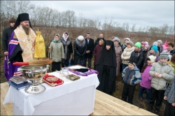 Освящение закладного камня в поселке Мичуринский