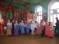 В день святой Пасхи в Соборном храме во имя святителя Алексия, митрополита Московского, г. Черепаново состоялся детский спектакль