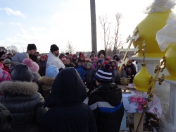 9 декабря состоялось освящение куполов и крестов строящегося храма в честь преподобного Сергия Радонежского в селе Пойменное