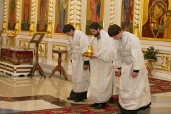 Епископ Искитимский и Черепановский Лука совершил литургию и чин Великого освящения воды в Никольском кафедральном соборе г. Искитима